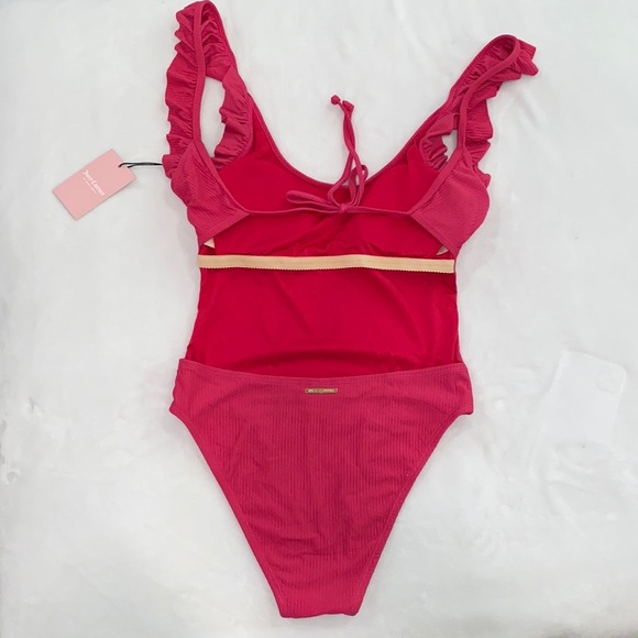 Juicy Couture Swimsuit W/ Ruffle Armhole Ribbed - Picture 8 of 9